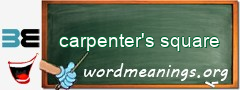 WordMeaning blackboard for carpenter's square